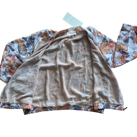 NWT Hillary Scott Floral Bomber Jacket XL Sheer Chiffon Cottagecore Coastal Fall - Picture 9 of 13